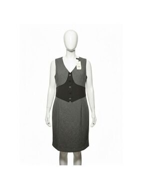 Women's ASHLEY STEWART Gray & Black Sleeveless Dress Plus Size 24
